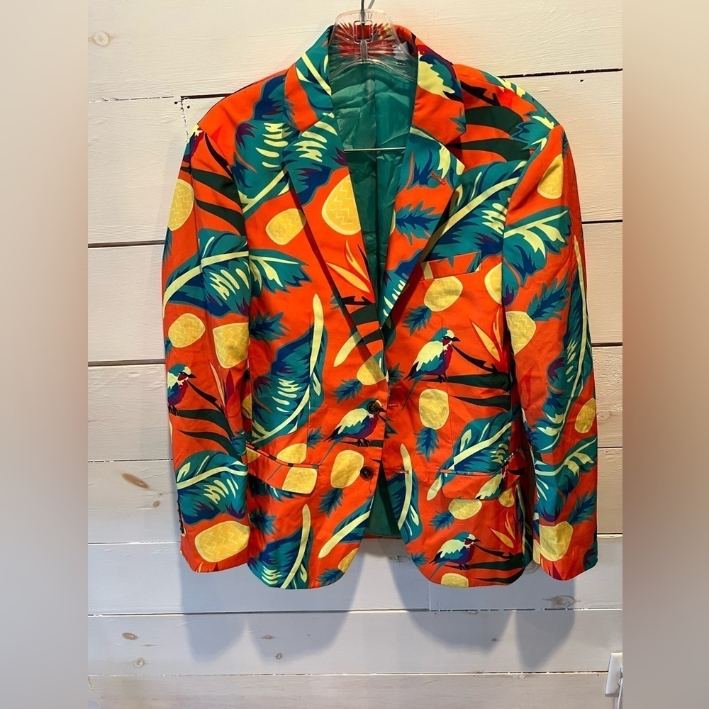 Shinesty Vibrant Tropical Blazer, size 36, Hawaiian, beach, summer, gaudy, EUC